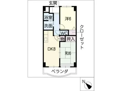 ボナール95(2DK/3階)の間取り写真