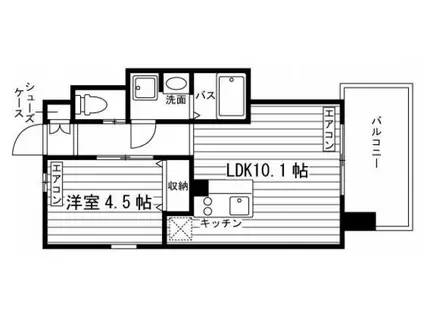 GRAND ETERNA岡山II(1LDK/3階)の間取り写真