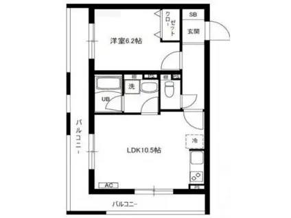 PIERRE LUMIERE(1LDK/3階)の間取り写真