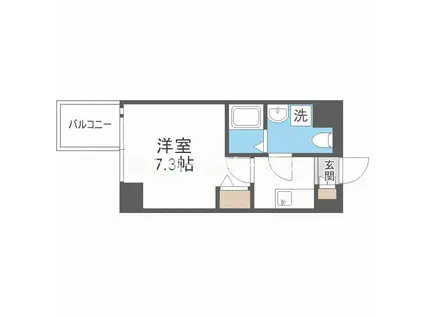 エグゼ難波ウエストリバー(1K/7階)の間取り写真