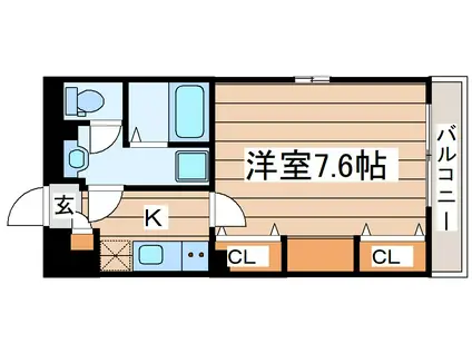 ブランフリーゼ(1K/2階)の間取り写真