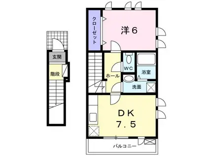 LUMINEX ETOILEVII(1DK/2階)の間取り写真