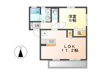 セジュール覚王山(1LDK/2階)の間取り写真
