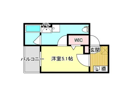 ラヴォナステラ御影(1K/2階)の間取り写真