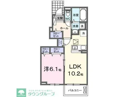 ナチュール メゾン(1LDK/1階)の間取り写真