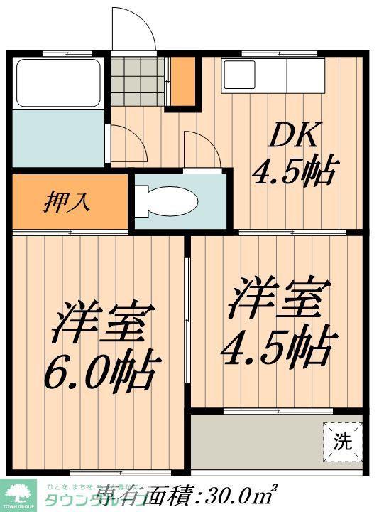 つるいビル(2DK/5階)の間取り写真