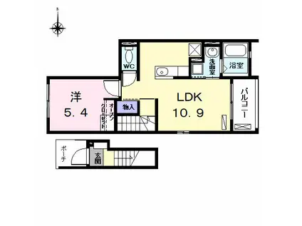 メゾン KITE(1LDK/2階)の間取り写真