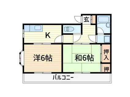 エクセルハウスG(2K/2階)の間取り写真