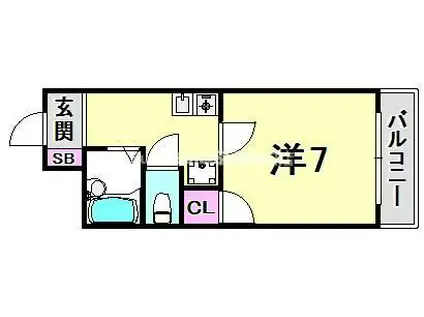 リッチライフX(1K/3階)の間取り写真