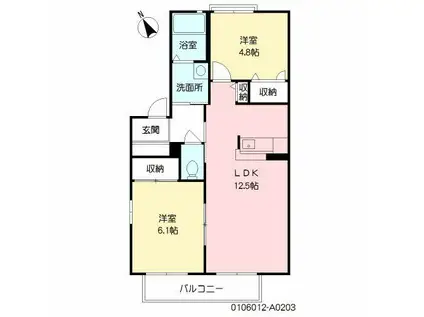 エトワールI ♯(2LDK/2階)の間取り写真