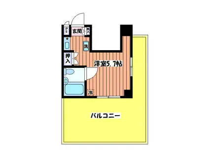 第26クリスタルマンション(ワンルーム/2階)の間取り写真