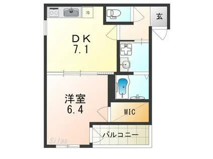 フジパレス住吉長居VI番館(1DK/3階)の間取り写真