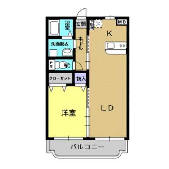 ユーミー綾(1LDK/3階)の間取り写真