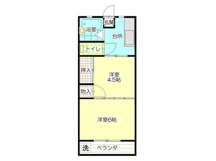 ハイツタカノ(2DK/2階)の間取り写真