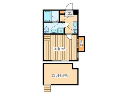 リバティネクストケーティー(1K/1階)の間取り写真