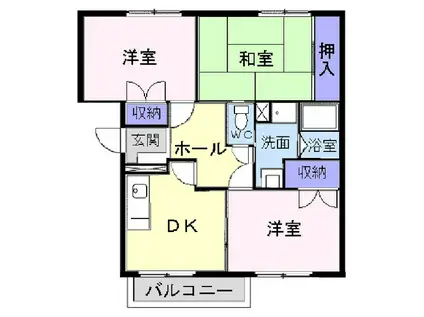 ニューエルディムゆうD(3DK/1階)の間取り写真