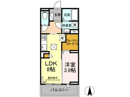 メゾン ド ウミライ元町(1LDK/1階)の間取り写真