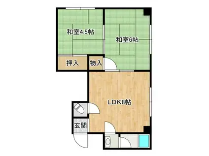 第一コーポ栄(2DK/5階)の間取り写真