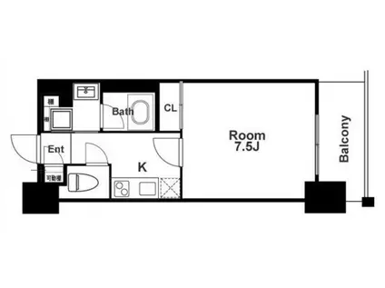 アスヴェル阿波座BLUE EARTH(1K/7階)の間取り写真