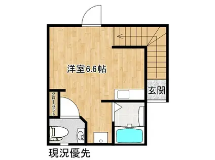 カレント(ワンルーム/2階)の間取り写真
