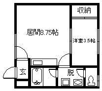 ハイム東光6.1(1DK/1階)の間取り写真