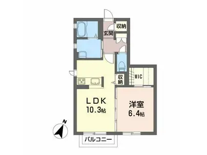 ブラン・ドールC(1LDK/1階)の間取り写真