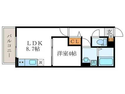 GIRASOLE(1LDK/1階)の間取り写真