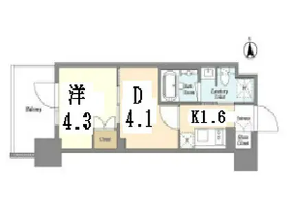 GEO ENT上野稲荷町(2K/10階)の間取り写真