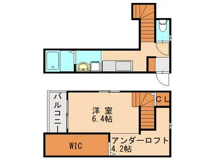 サパンコリーヌ(ワンルーム/1階)の間取り写真