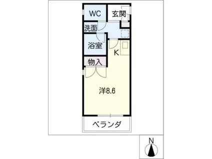 クララ黒川マンション(ワンルーム/2階)の間取り写真