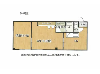 日高マンション(2DK/2階)の間取り写真