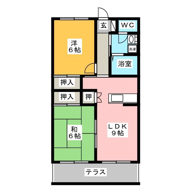 ヴィラ マルヨシ(2LDK/1階)の間取り写真
