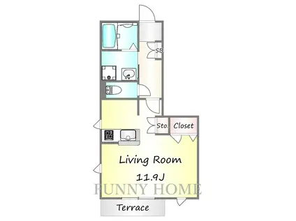 FELICE五香(ワンルーム/1階)の間取り写真