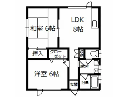 コーポアイル(2LDK/2階)の間取り写真