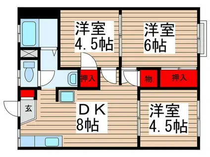 グランド・ソレイユ(3DK/1階)の間取り写真