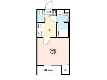 シュプレーム志木(1K/3階)の間取り写真