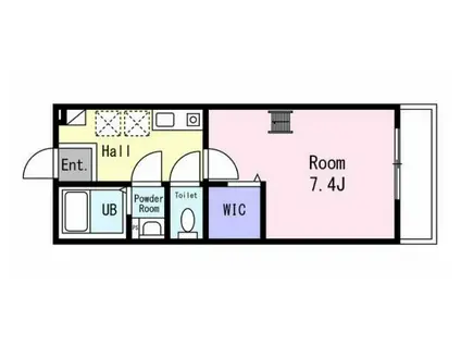 シュガール御所山TWO(1K/1階)の間取り写真