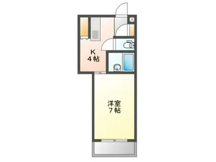 テラスパーク吹田(1K/1階)の間取り写真