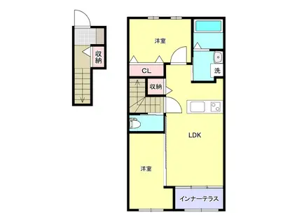 メルヴェーユ(2LDK/2階)の間取り写真