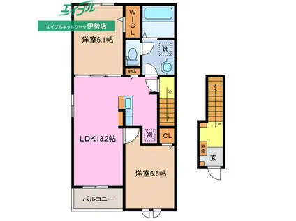 セロリA(2LDK/2階)の間取り写真