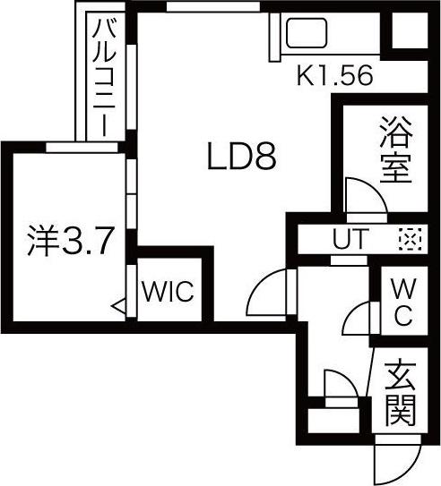 FLAP N32(1LDK/3階)の間取り写真