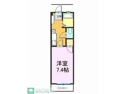 クレストヒルズ(1K/2階)の間取り写真