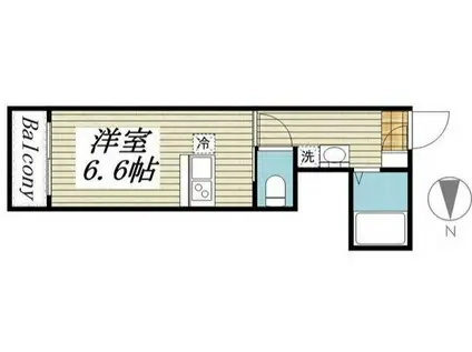 ベネボレンス千早(ワンルーム/2階)の間取り写真