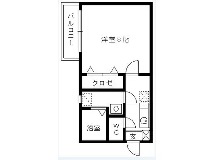 リブレア久留米駅前C棟(1K/1階)の間取り写真
