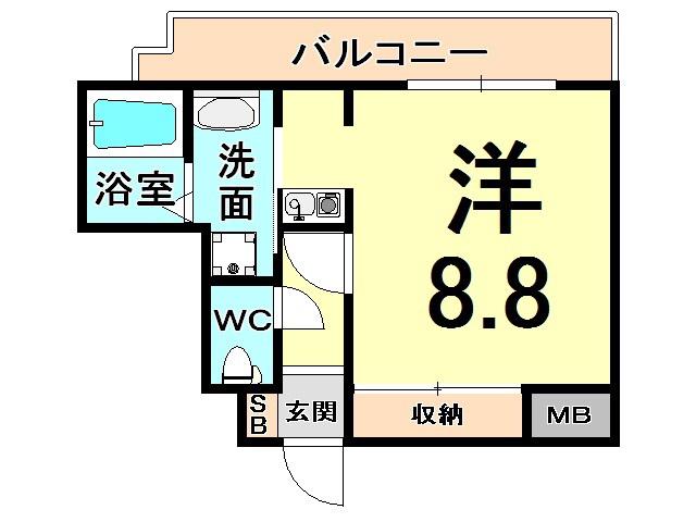 グランシャリオサウス(ワンルーム/3階)の間取り写真