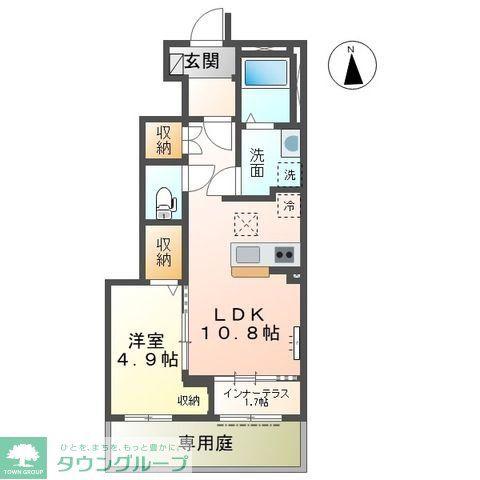 ポモドーロ(1LDK/1階)の間取り写真
