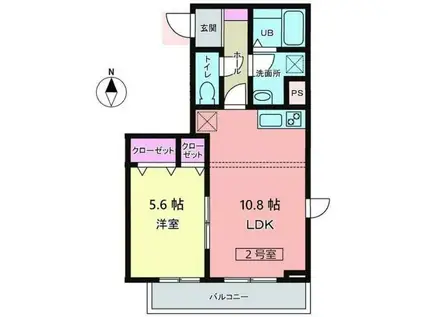メリディアン鶴ケ谷東(1LDK/3階)の間取り写真