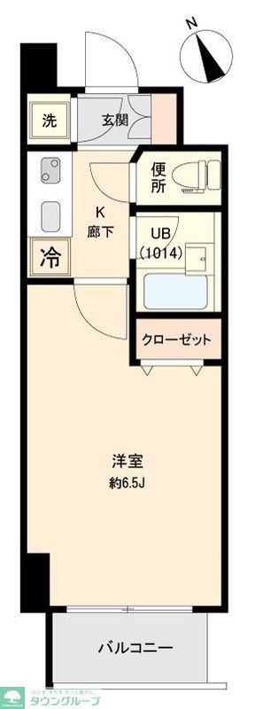 フォレシティ門前仲町(1K/2階)の間取り写真