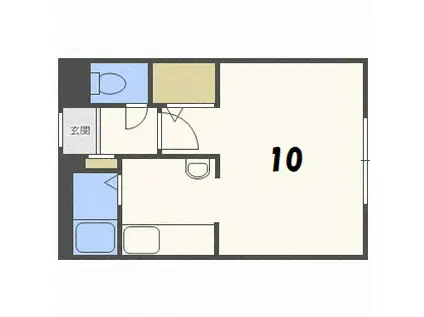 セントラル6(1K/2階)の間取り写真