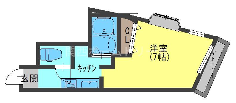 エスポワール大日(1K/4階)の間取り写真